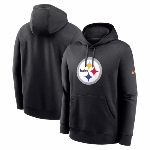Men’s Pittsburgh Steelers Nike Black Club Logo Pullover Hoodie