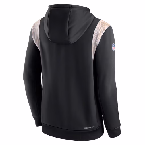 Men’s Pittsburgh Steelers Nike Black Sideline Athletic Stack Performance Pullover Hoodie - Image 3