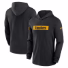 Men’s Pittsburgh Steelers Nike Black Sideline Hoodie Performance Long Sleeve T-Shirt