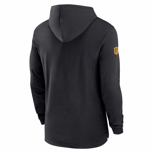 Men’s Pittsburgh Steelers Nike Black Sideline Hoodie Performance Long Sleeve T-Shirt - Image 3