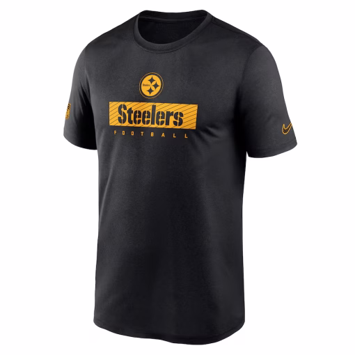 Men’s Pittsburgh Steelers Nike Black Sideline Legend Performance T-Shirt - Image 2