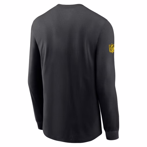 Men’s Pittsburgh Steelers Nike Black Sideline Performance Long Sleeve T-Shirt - Image 3