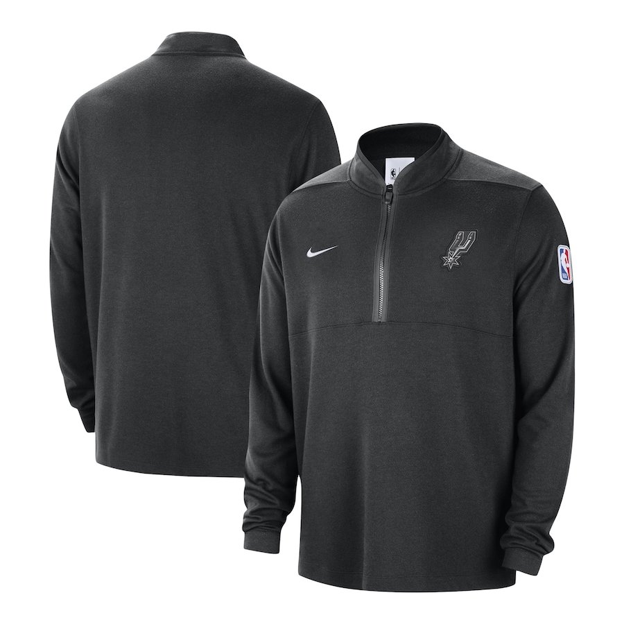 San Antonio Spurs Nike Authentic Performance Half-Zip Jacket – Black