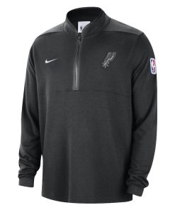 Alternative view of San Antonio Spurs Nike Authentic Performance Half-Zip Jacket – Black
