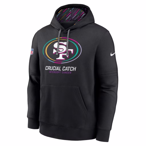San Francisco 49ers Nike 2024 NFL Crucial Catch Club Pullover Hoodie – Black - Image 2
