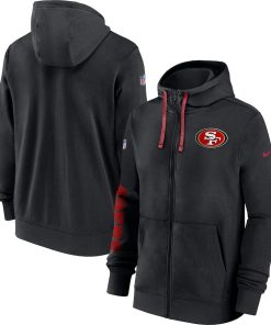 San Francisco 49ers Nike 2024 Sideline Club Full-Zip Hoodie – Black