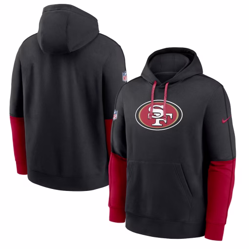 San Francisco 49ers Nike 2024 Sideline Club Pullover Hoodie – Black