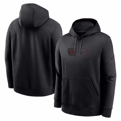 San Francisco 49ers Nike Edge French Terry Club Pullover Hoodie – Black
