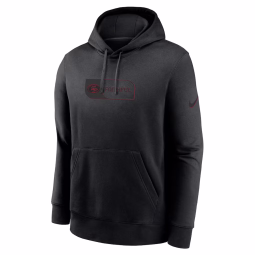 San Francisco 49ers Nike Edge French Terry Club Pullover Hoodie – Black - Image 2