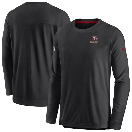San Francisco 49ers Nike Sideline Lockup Performance Pullover Sweatshirt – Black