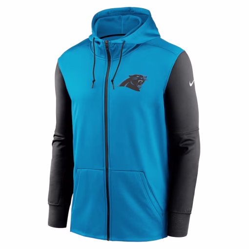 Carolina Panthers Nike Performance Full-Zip Hoodie – Blue - Image 2