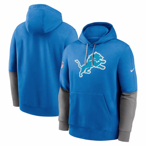 Detroit Lions Nike 2024 Sideline Club Pullover Hoodie – Blue