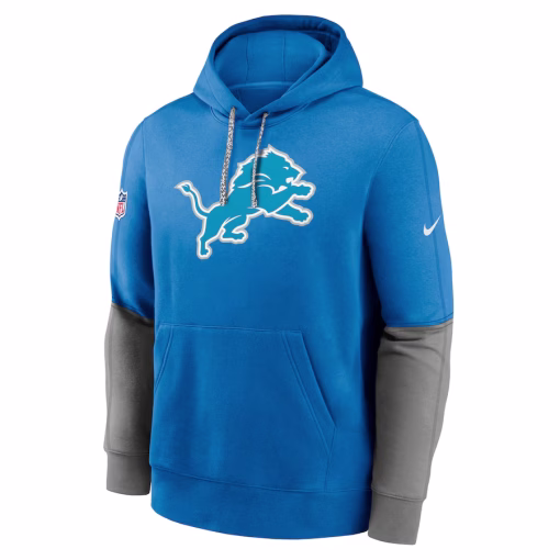 Detroit Lions Nike 2024 Sideline Club Pullover Hoodie – Blue - Image 2