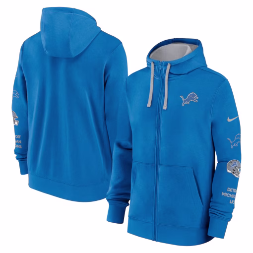 Detroit Lions Nike Club Full-Zip Hoodie Jacket – Blue