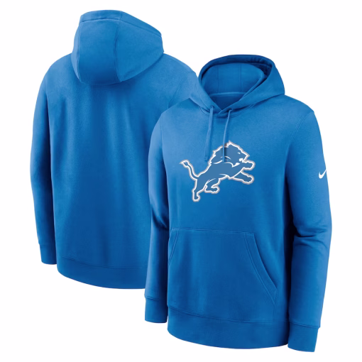 Detroit Lions Nike Club Logo Pullover Hoodie – Blue
