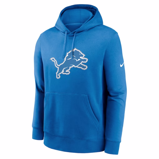 Detroit Lions Nike Club Logo Pullover Hoodie – Blue - Image 2