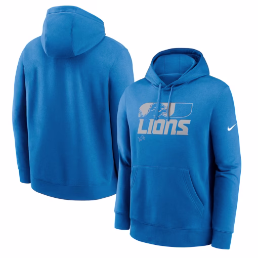 Detroit Lions Nike Team Reveal Club Pullover Hoodie – Blue