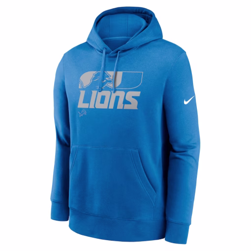 Detroit Lions Nike Team Reveal Club Pullover Hoodie – Blue - Image 2
