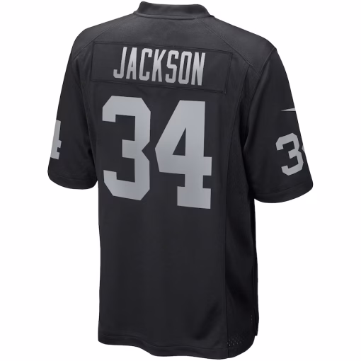 Bo Jackson Las Vegas Raiders Nike Game Retired Player Jersey – Black - Image 3