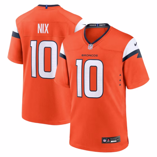 Bo Nix Denver Broncos Nike Player Game Jersey – Orange