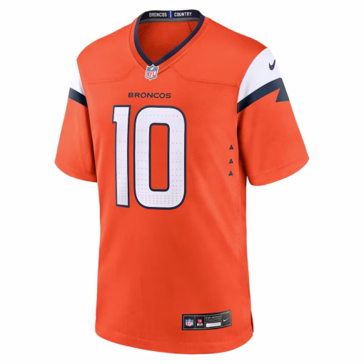 Bo Nix Denver Broncos Nike Player Game Jersey – Orange - Image 3