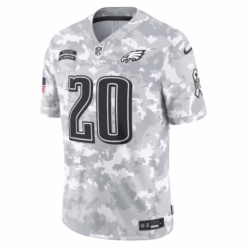 Men’s Philadelphia Eagles Brian Dawkins Nike Arctic Camo 2024 Salute to Service Retired Player Limited Jersey - Image 2