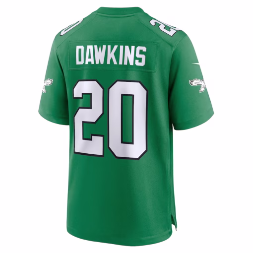Men’s Philadelphia Eagles Brian Dawkins Nike Kelly Green Alternate Retired Player Game Jersey - Image 3