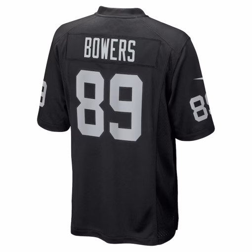 Brock Bowers Las Vegas Raiders Nike Player Game Jersey – Black - Image 3