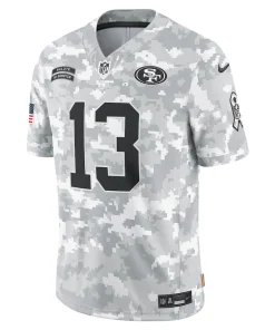 Alternative view of Brock Purdy San Francisco 49ers Nike 2024 Salute to Service Limited Jersey – Arctic Camo