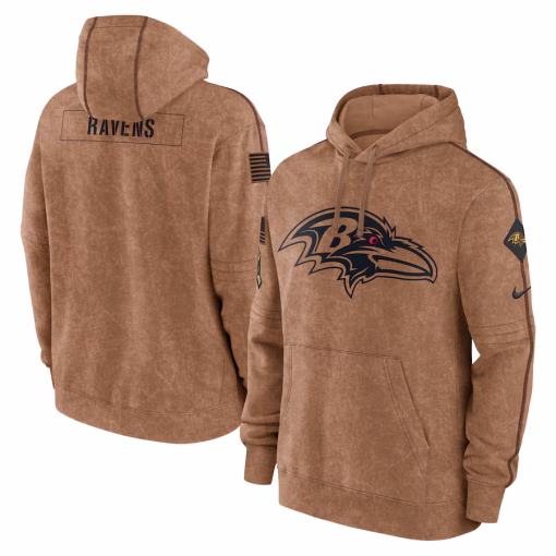 Men’s Nike Brown Baltimore Ravens Salute To Service Club Pullover Hoodie