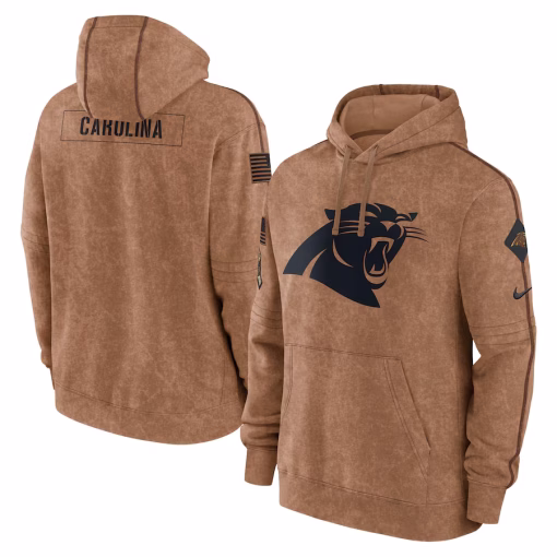 Men’s Nike Brown Carolina Panthers Salute To Service Club Pullover Hoodie