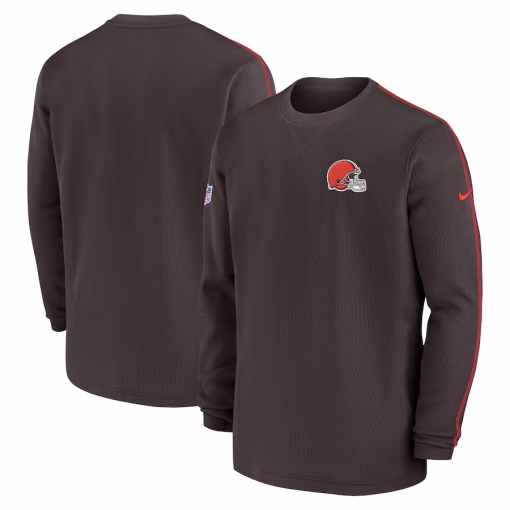 Cleveland Browns Nike 2024 Sideline Coaches Long Sleeve Top – Brown