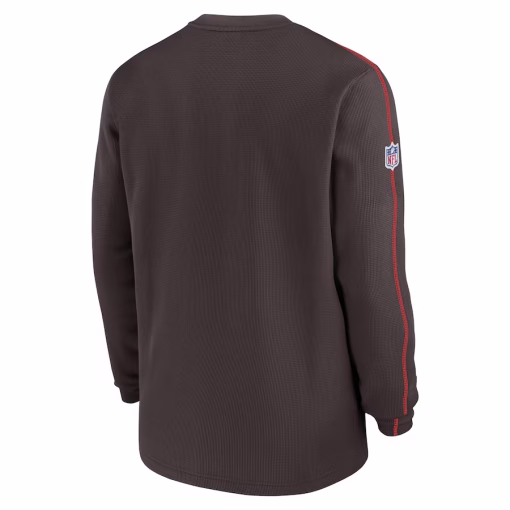Cleveland Browns Nike 2024 Sideline Coaches Long Sleeve Top – Brown - Image 3