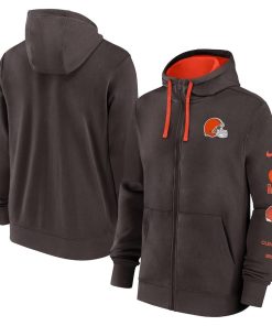 Cleveland Browns Nike Club Full-Zip Hoodie Jacket – Brown