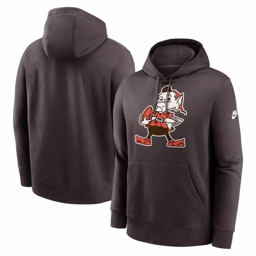 Cleveland Browns Nike Rewind Club Logo Pullover Hoodie – Brown