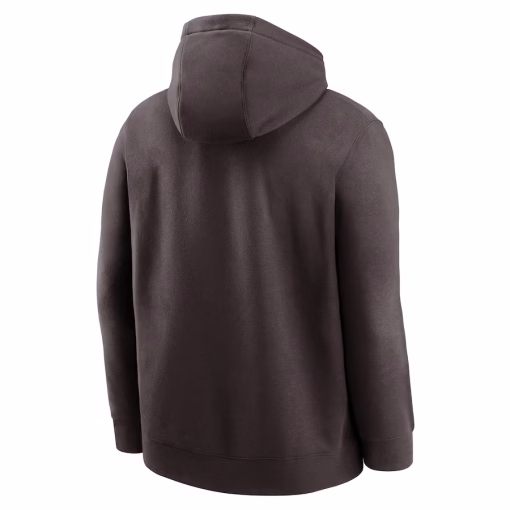 Cleveland Browns Nike Rewind Club Logo Pullover Hoodie – Brown - Image 3