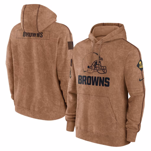 Men’s Nike Brown Cleveland Browns Salute To Service Club Pullover Hoodie