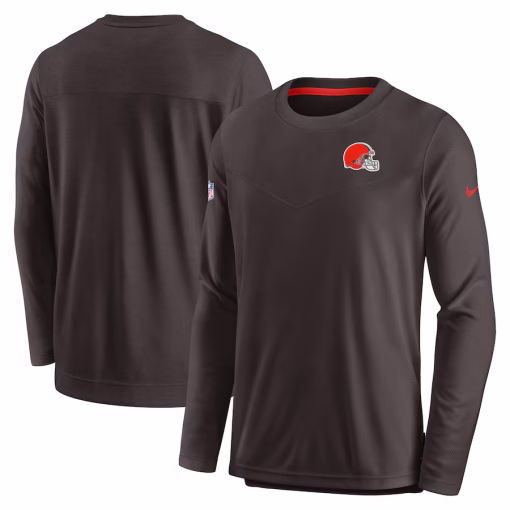 Cleveland Browns Nike Sideline Lockup Performance Pullover Sweatshirt – Brown