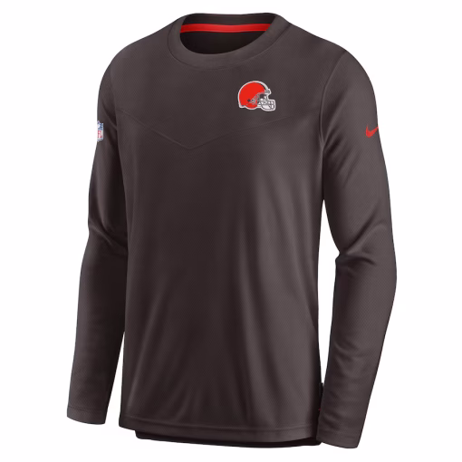 Cleveland Browns Nike Sideline Lockup Performance Pullover Sweatshirt – Brown - Image 2