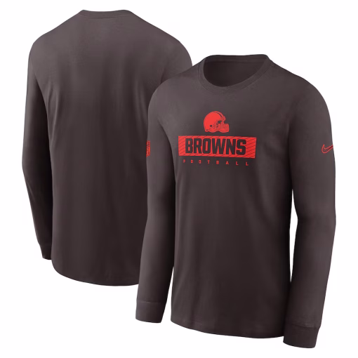 Cleveland Browns Nike Sideline Performance Long Sleeve T-Shirt – Brown