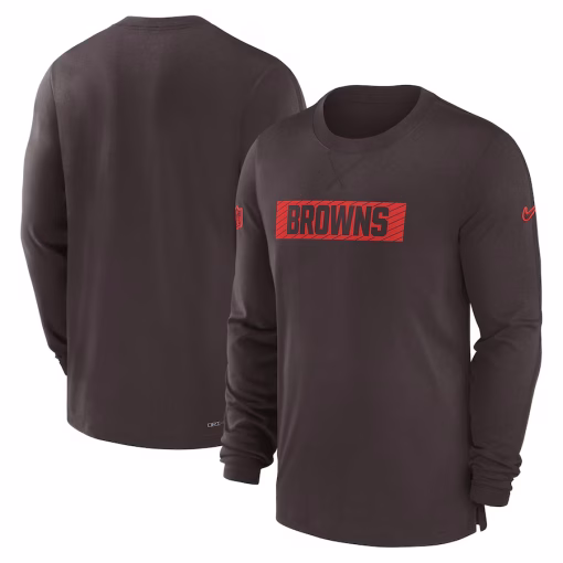 Cleveland Browns Nike Sideline Player Performance Long Sleeve T-Shirt – Brown
