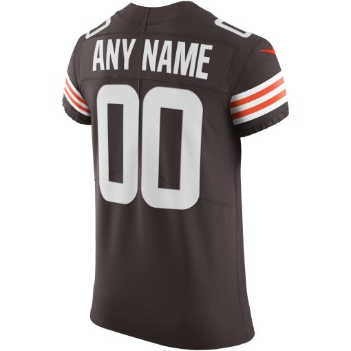 Cleveland Browns Nike Vapor Elite Custom Jersey – Brown - Image 3