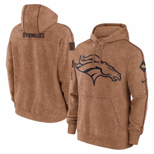 Men’s Nike Brown Denver Broncos Salute To Service Club Pullover Hoodie