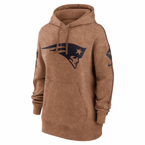 Men’s Nike Brown New England Patriots Salute To Service Pullover Hoodie - Image 2