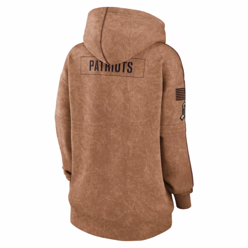 Men’s Nike Brown New England Patriots Salute To Service Pullover Hoodie - Image 3