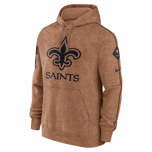 Men’s Nike Brown New Orleans Saints Salute To Service Club Pullover Hoodie - Image 2