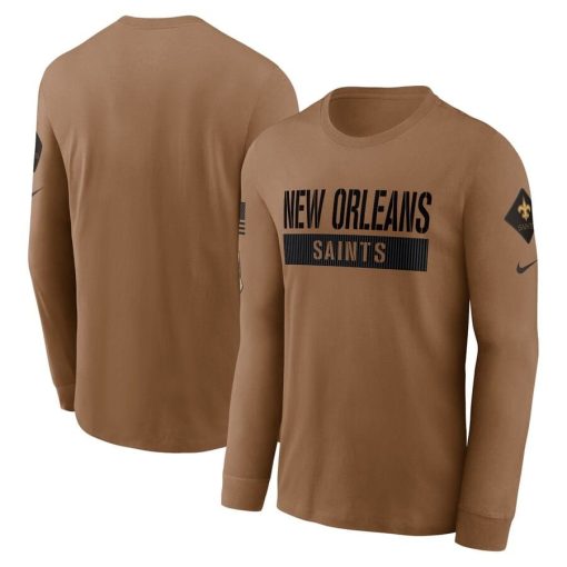Men’s Nike Brown New Orleans Saints Salute To Service Long Sleeve T-Shirt