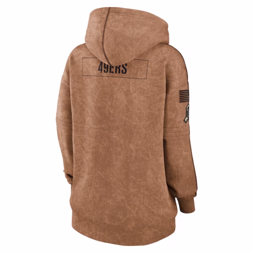 Men’s Nike Brown San Francisco 49ers Salute To Service Pullover Hoodie - Image 2