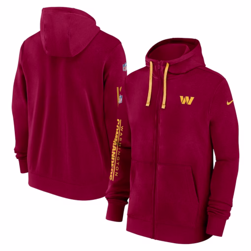 Washington Commanders Nike 2024 Sideline Club Full-Zip Hoodie – Burgundy