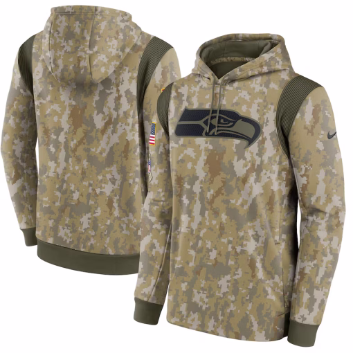 Seattle Seahawks Nike Salute To Service Therma Performance Pullover Hoodie – Camo